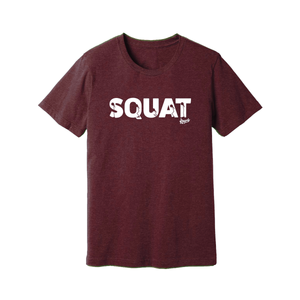 SQUAT - Maroon Unisex T-shirt - Knurly Designs