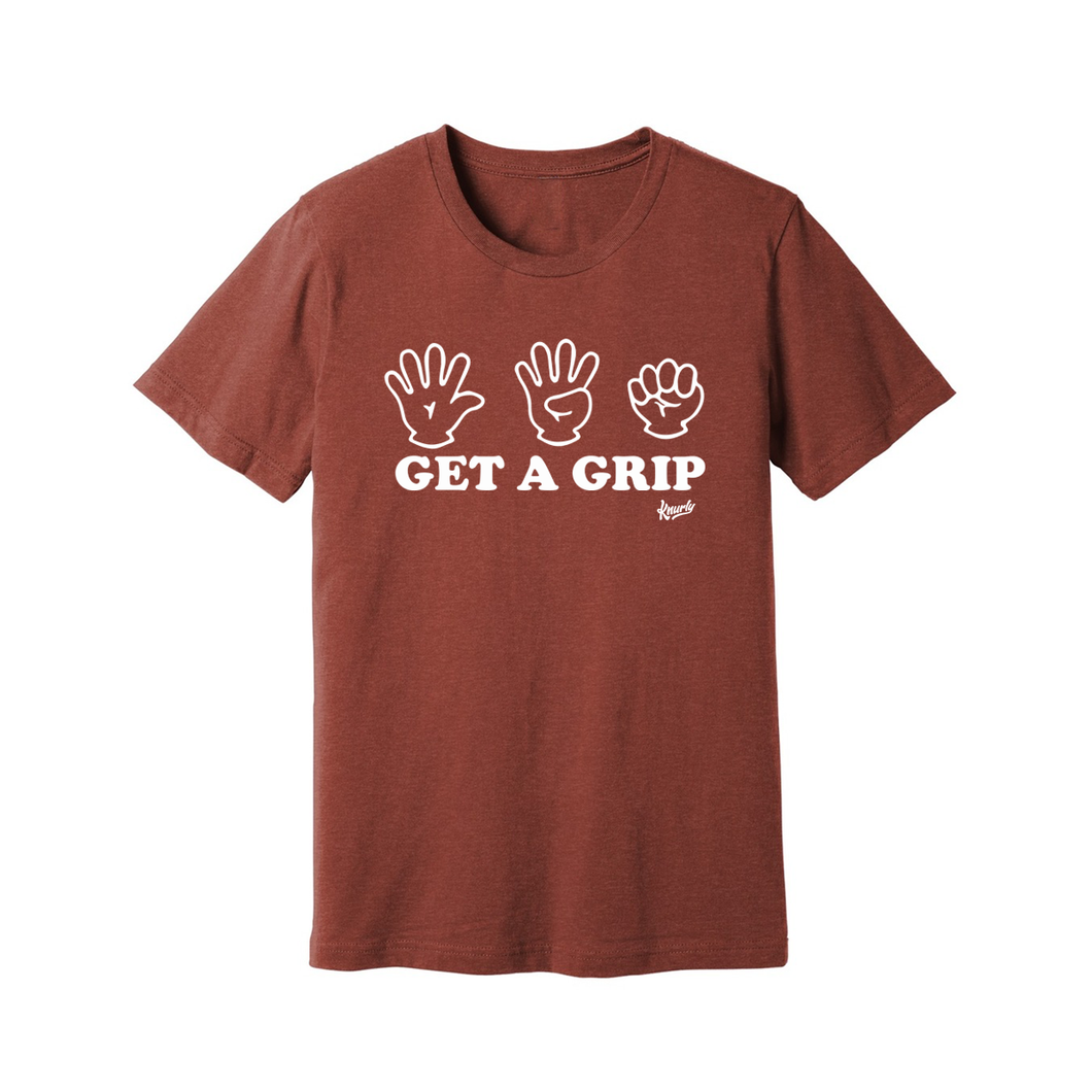 Get A Grip - Rust Unisex T-shirt - Knurly Designs